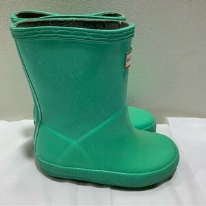 Hunter Kids Sparkling Teal Rain Boots